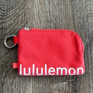 Lululemon Clippable Card Pouch Pink Punch / White